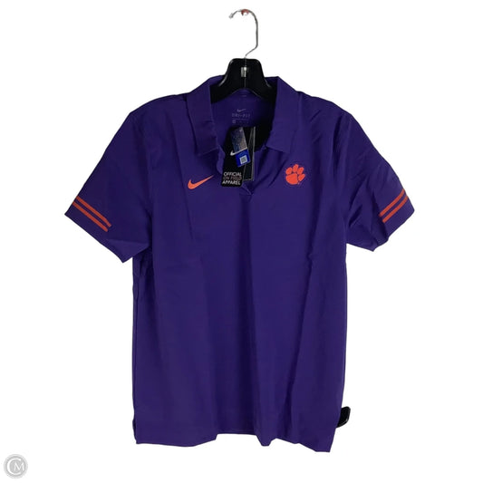 Athletic Top Short Sleeve By Nike Apparel In Purple, Size: M