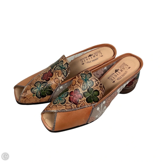 Shoes Heels Block By Lartiste In Floral Print, Size: 6 (36)