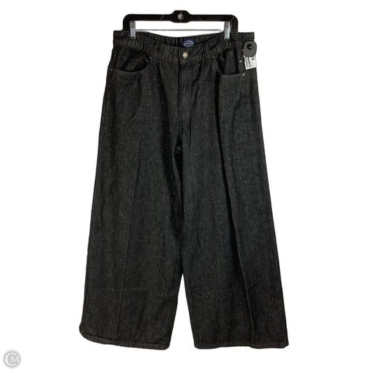 Jeans Wide Leg By Scoop In Black Denim, Size: 14