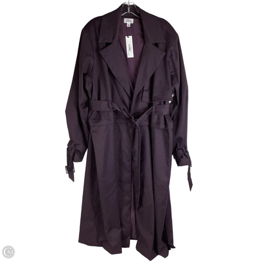 Coat Trench Coat By The Drop In Purple, Size: 2x