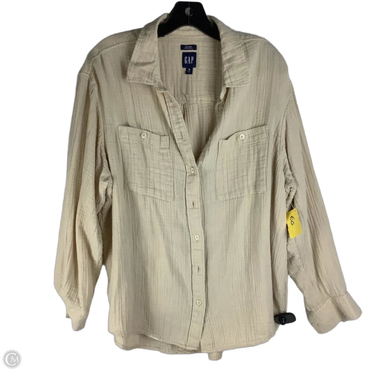 Top Long Sleeve By Gap In Tan, Size: M
