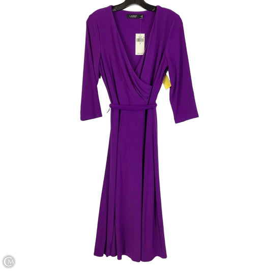 Dress Casual Midi By Lauren By Ralph Lauren In Purple, Size: 8