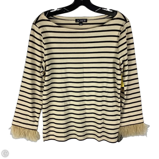 Top Long Sleeve 100% cotton and ostrich feathers By J. Crew In Striped Pattern, Size: S