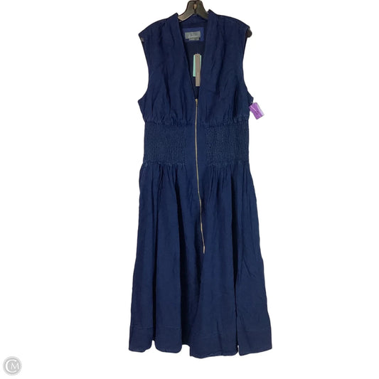 Dress Casual Midi By Anthropologie In Blue Denim, Size: 1x