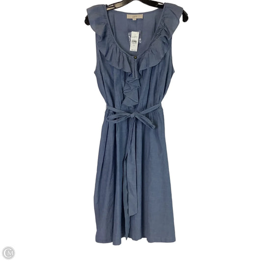 Dress Casual Midi By Loft In Blue, Size: 12