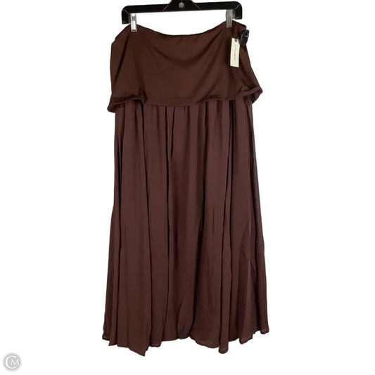 Skirt Maxi By Anthropologie In Brown, Size: Xl