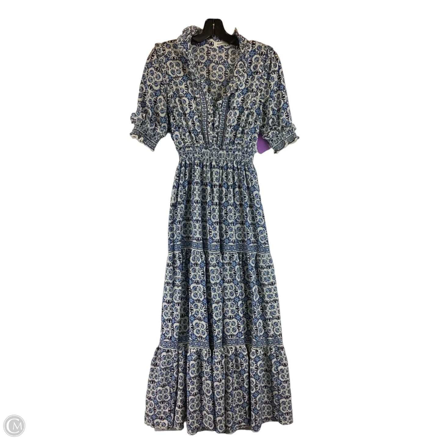 Dress Party Long By Max Studio In Blue & White, Size: 0
