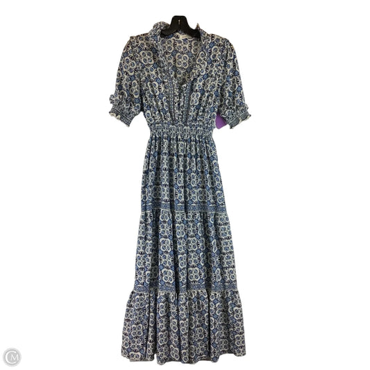 Dress Party Long By Max Studio In Blue & White, Size: 0