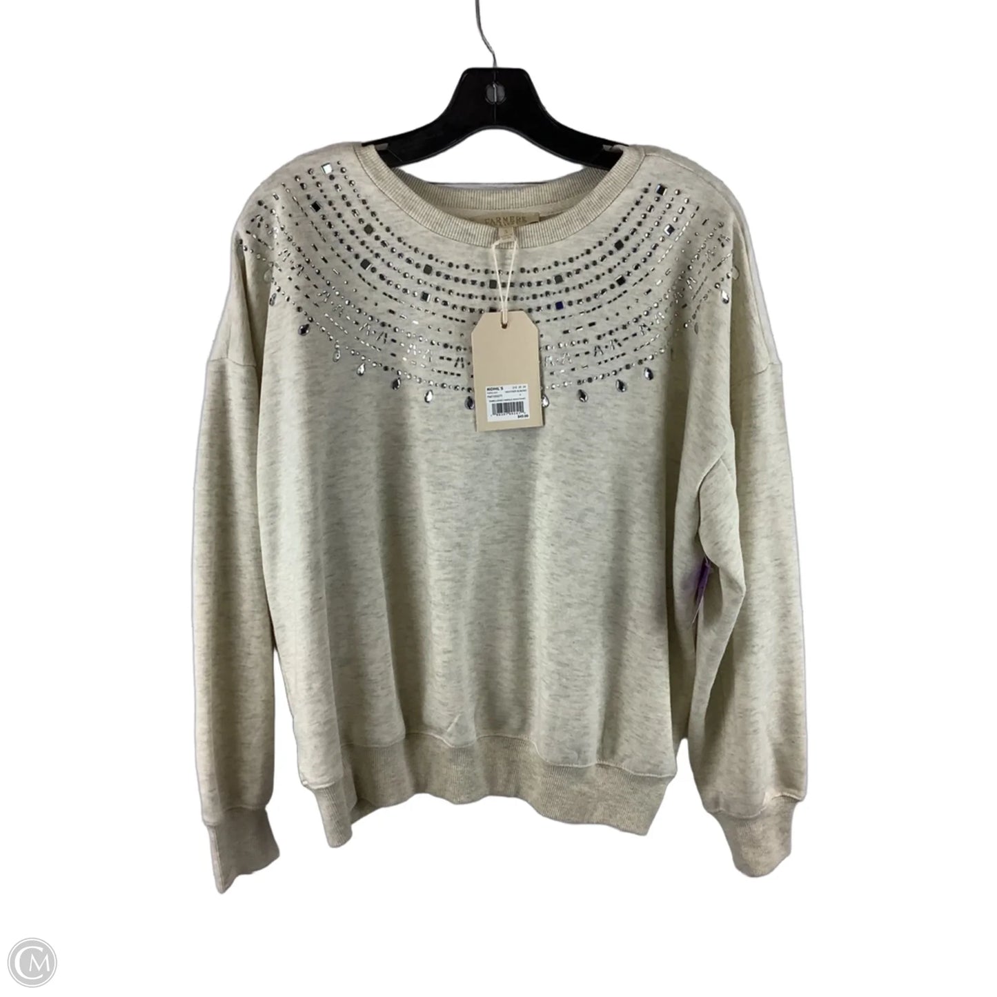 Sweatshirt Crewneck By Clothes Mentor In Cream, Size: S