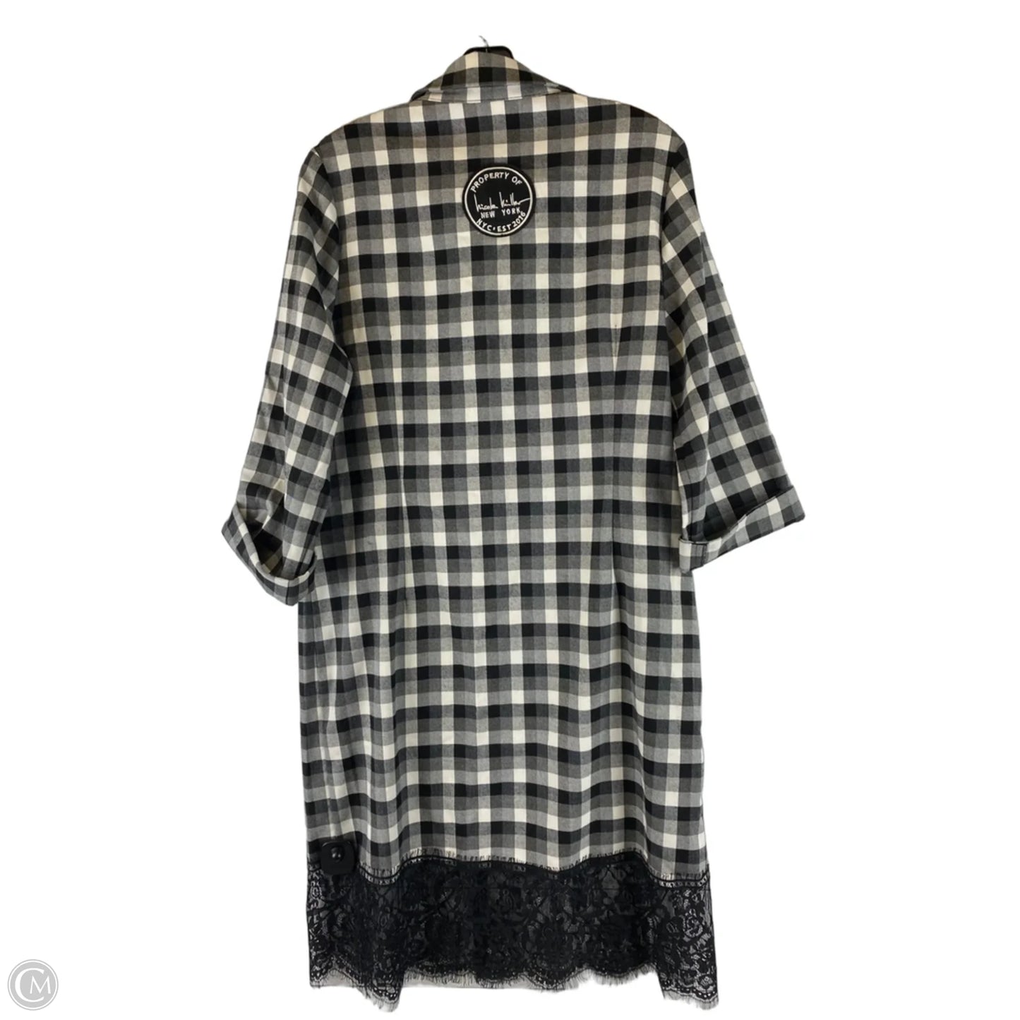 Dress Casual Midi By Nicole Miller In Plaid Pattern, Size: L