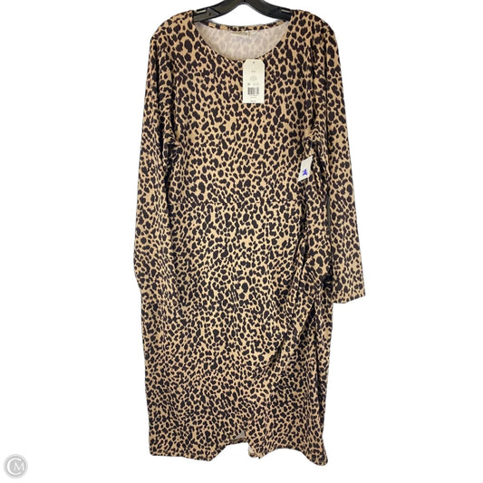 Dress Casual Midi By Wonderly In Animal Print, Size: Xxl