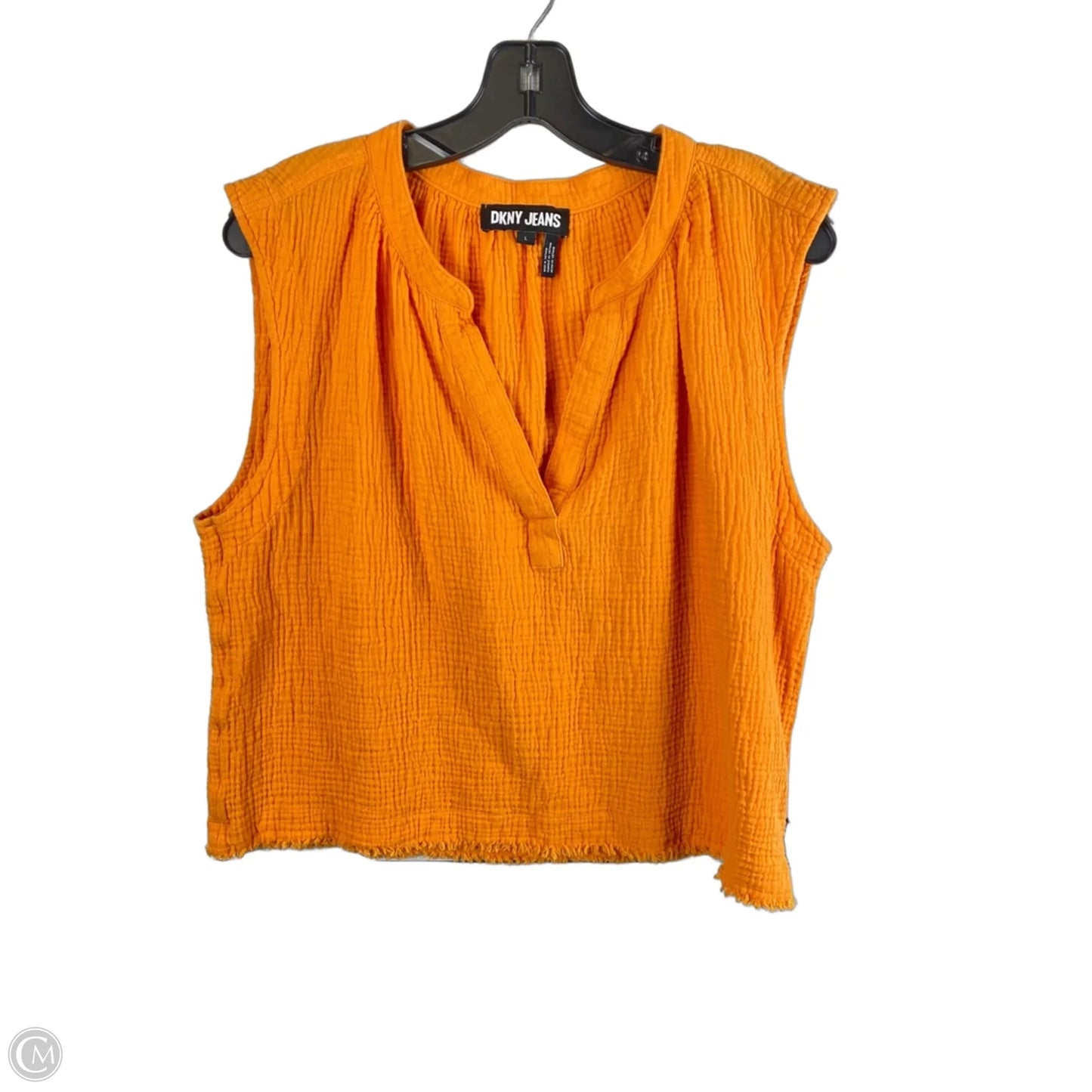 Top Sleeveless By Dkny In Orange, Size: L