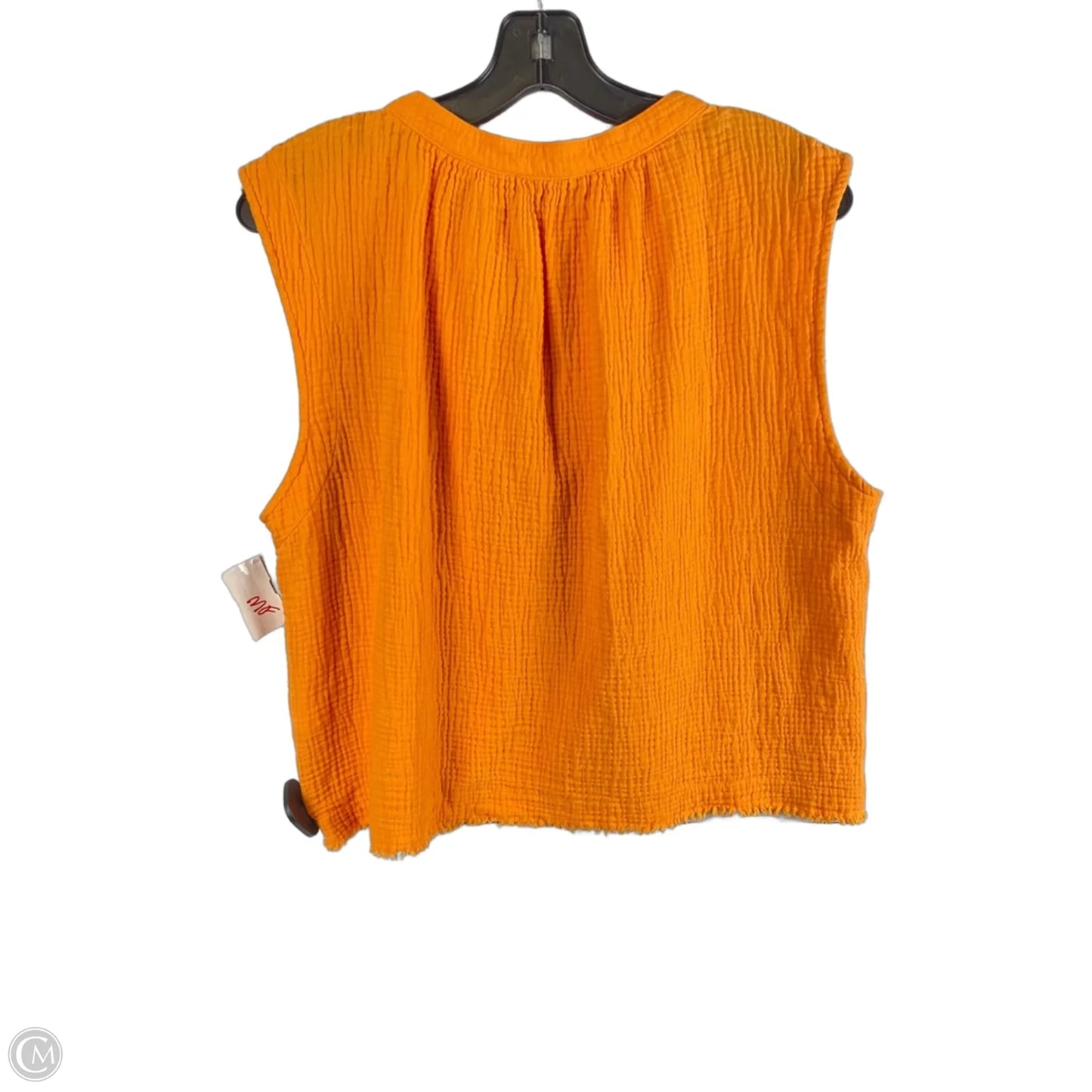 Top Sleeveless By Dkny In Orange, Size: L