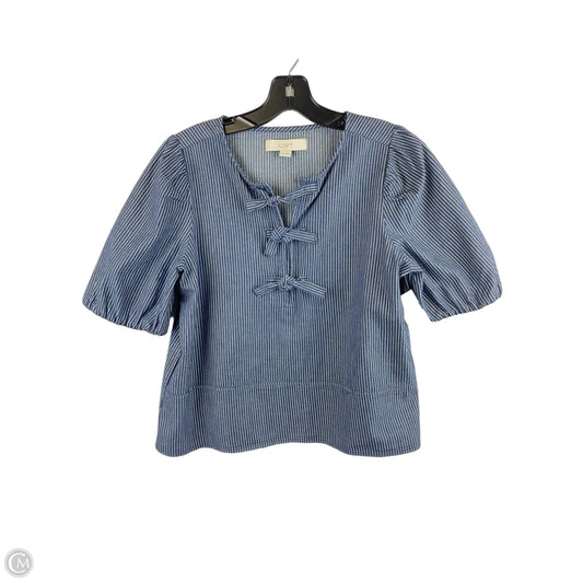 Top Short Sleeve By Loft In Striped Pattern, Size: Xs