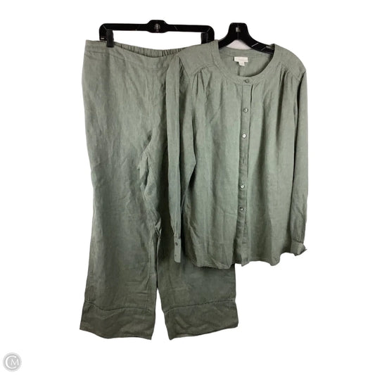 Lounge Set Pants By Pure Jill In Green, Size: L