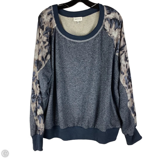 Sweatshirt Crewneck By Clothes Mentor In Blue, Size: 2x