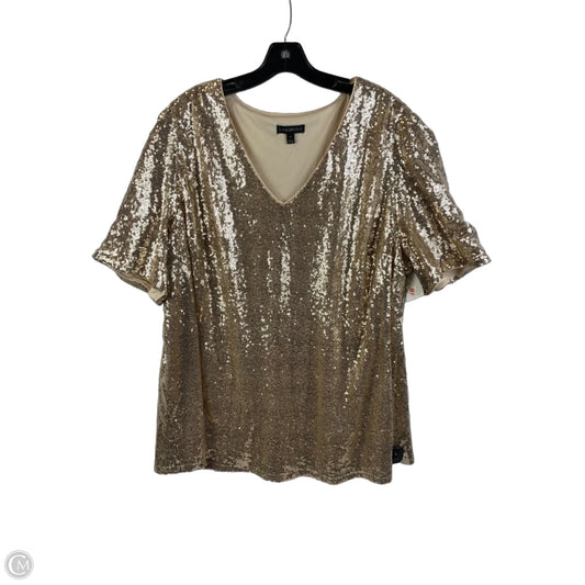 Top Short Sleeve By Lane Bryant In Gold, Size: 24
