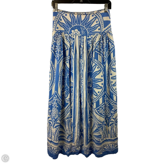 Skirt Maxi By C And C In Blue & White, Size: L