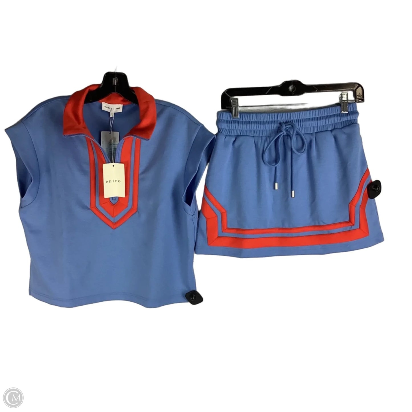 Skort 2pc Set By Entro In Blue & Orange, Size: S