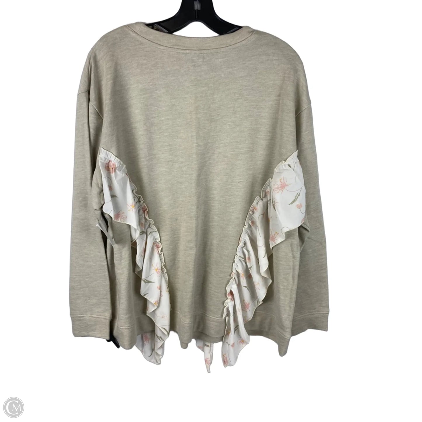 Sweatshirt Crewneck By Kaari Blue In Beige, Size: 2x