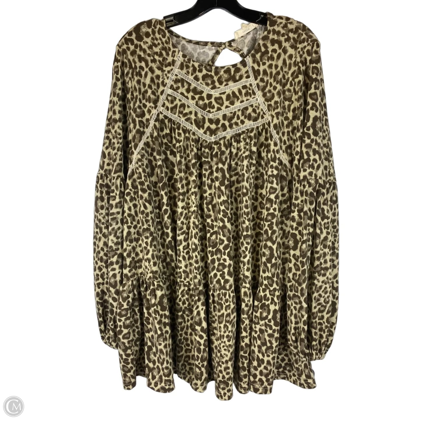 Top Long Sleeve By Entro In Animal Print, Size: 1x