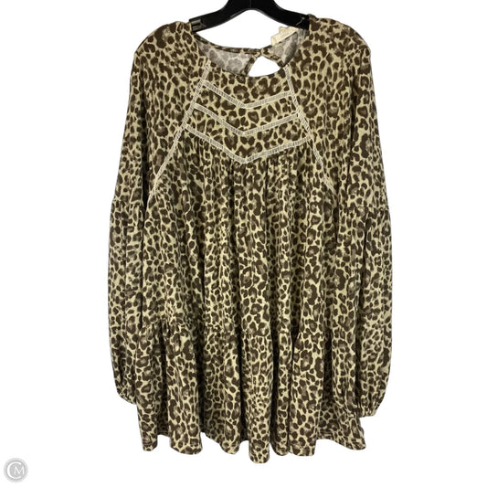 Top Long Sleeve By Entro In Animal Print, Size: 1x