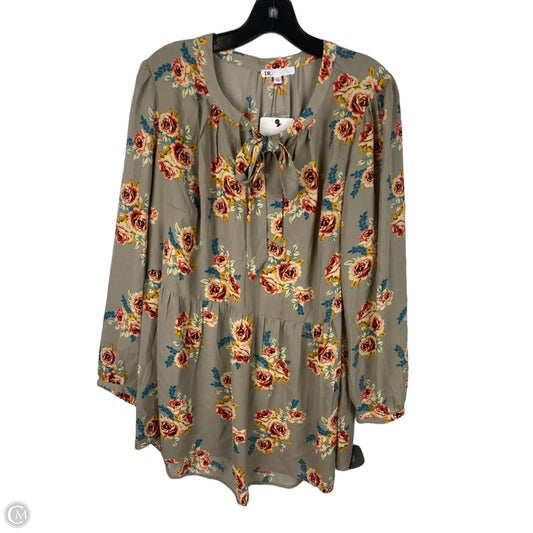 Top Long Sleeve By Dr2 In Floral Print, Size: 1x