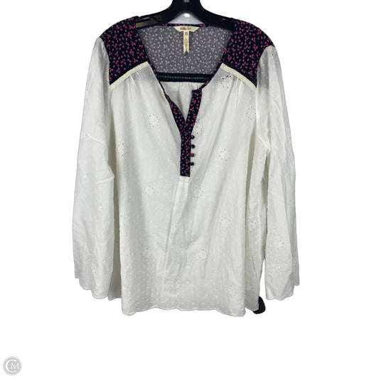 Top Long Sleeve By Matilda Jane In White, Size: Xxl
