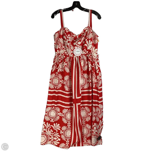 Dress Casual Midi By Umgee In Red & White, Size: L