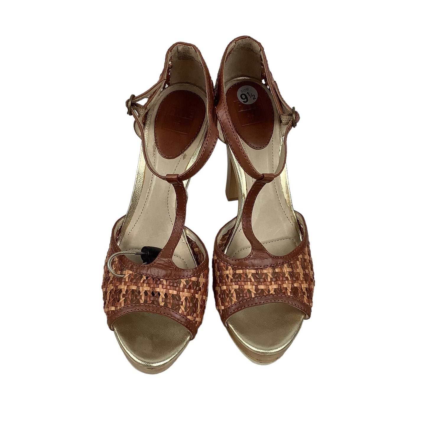 Sandals Designer By Frye In Brown, Size: 9.5