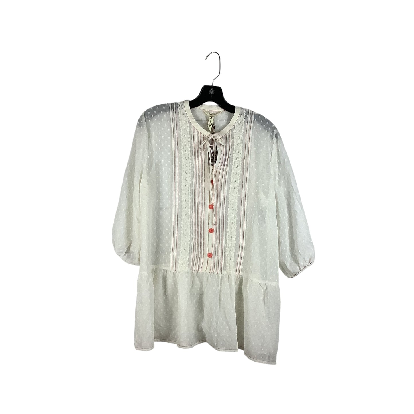 Top Long Sleeve By Matilda Jane In White, Size: M