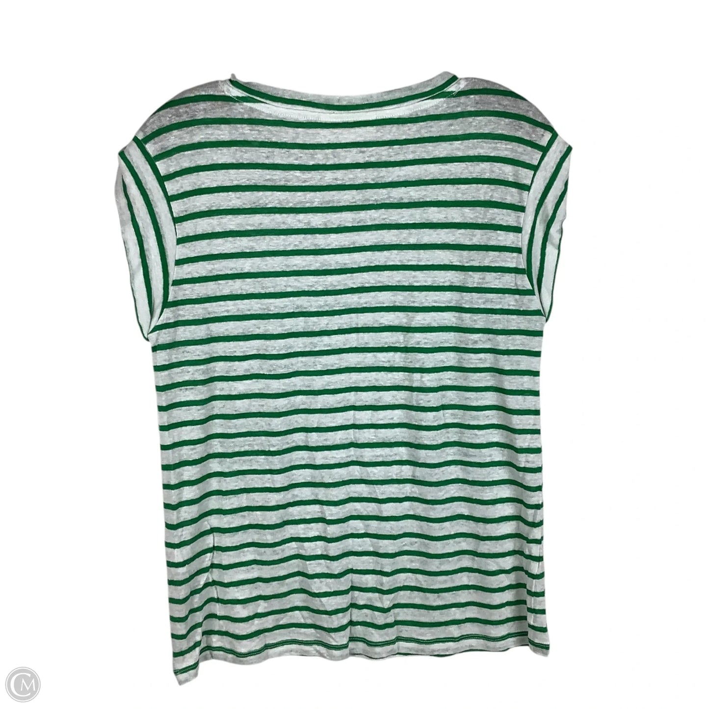 Top Short Sleeve By Charter Club In Striped Pattern, Size: M