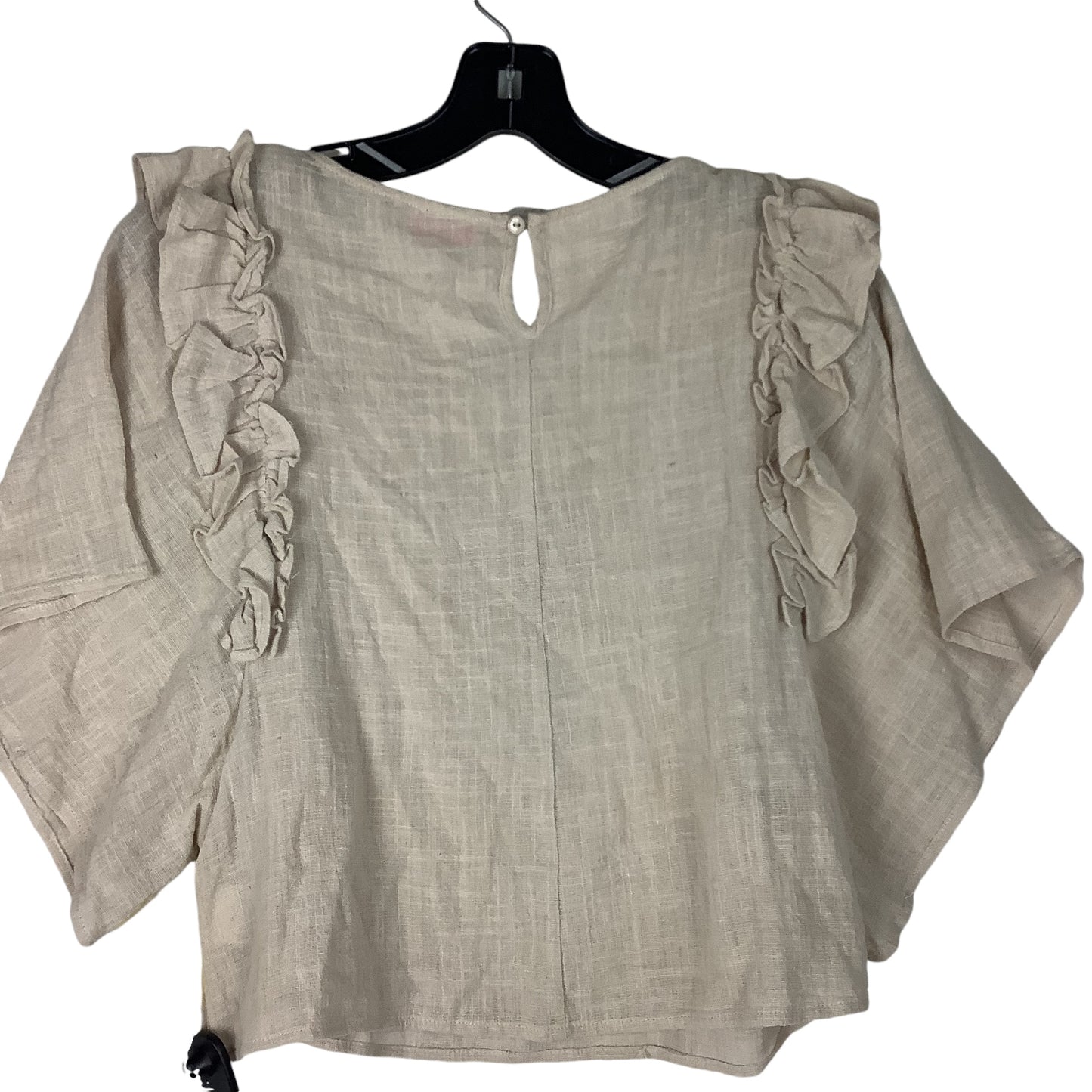 Top Short Sleeve By Pink Lily In Tan, Size: S