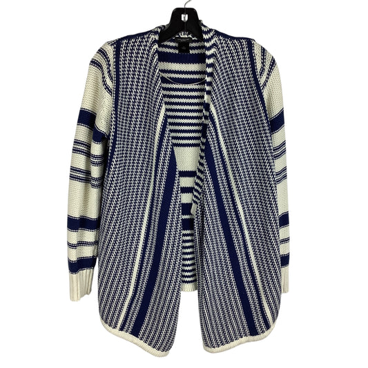 Sweater Cardigan By Ann Taylor In Striped Pattern, Size: S