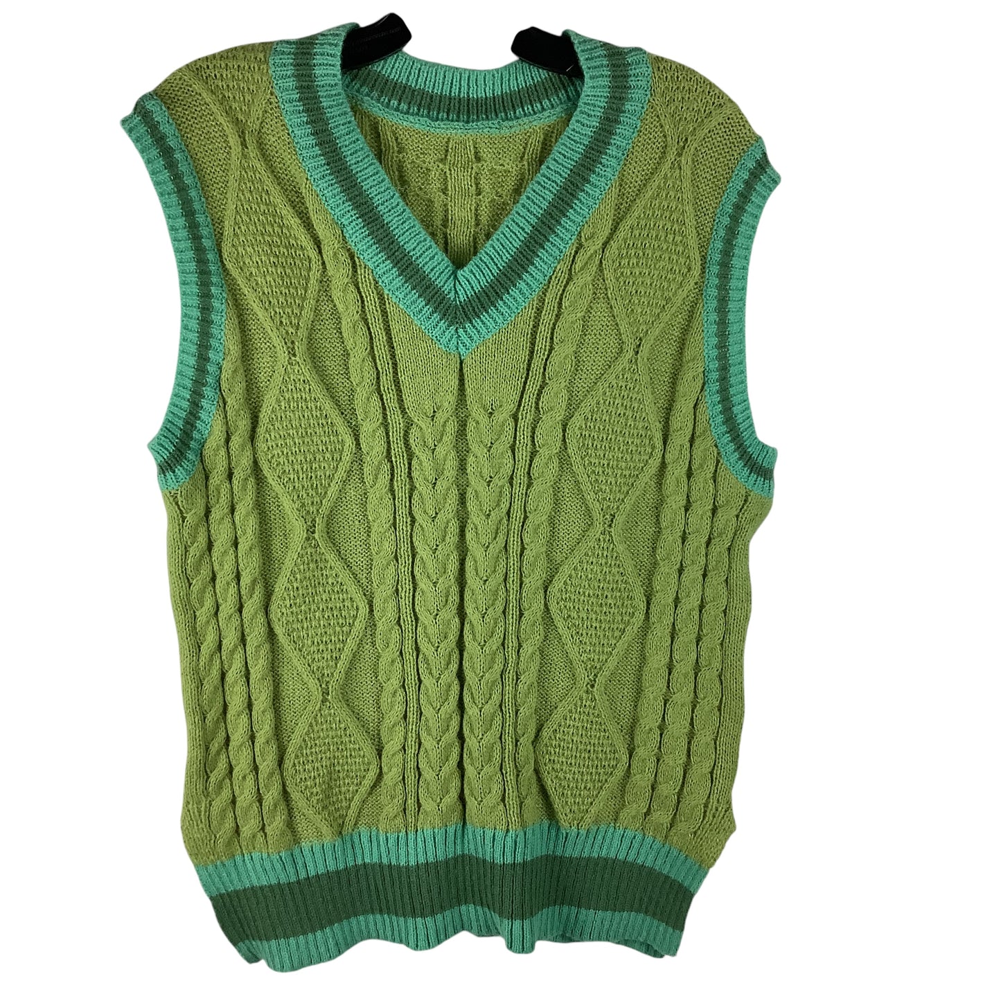 Sweater Short Sleeve By Shein In Green, Size: L