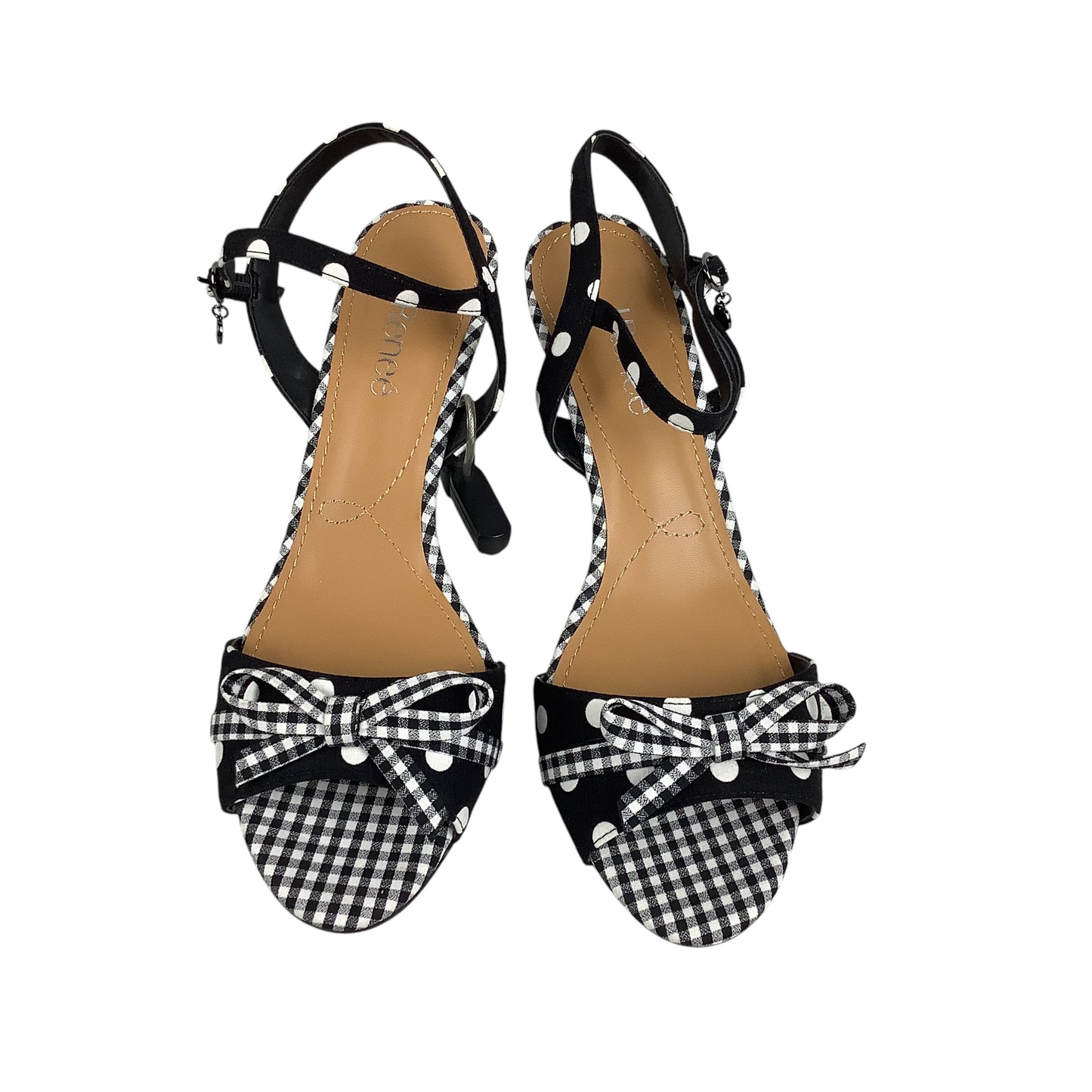 Sandals Heels Kitten By J Renee In Black & White, Size: 9.5