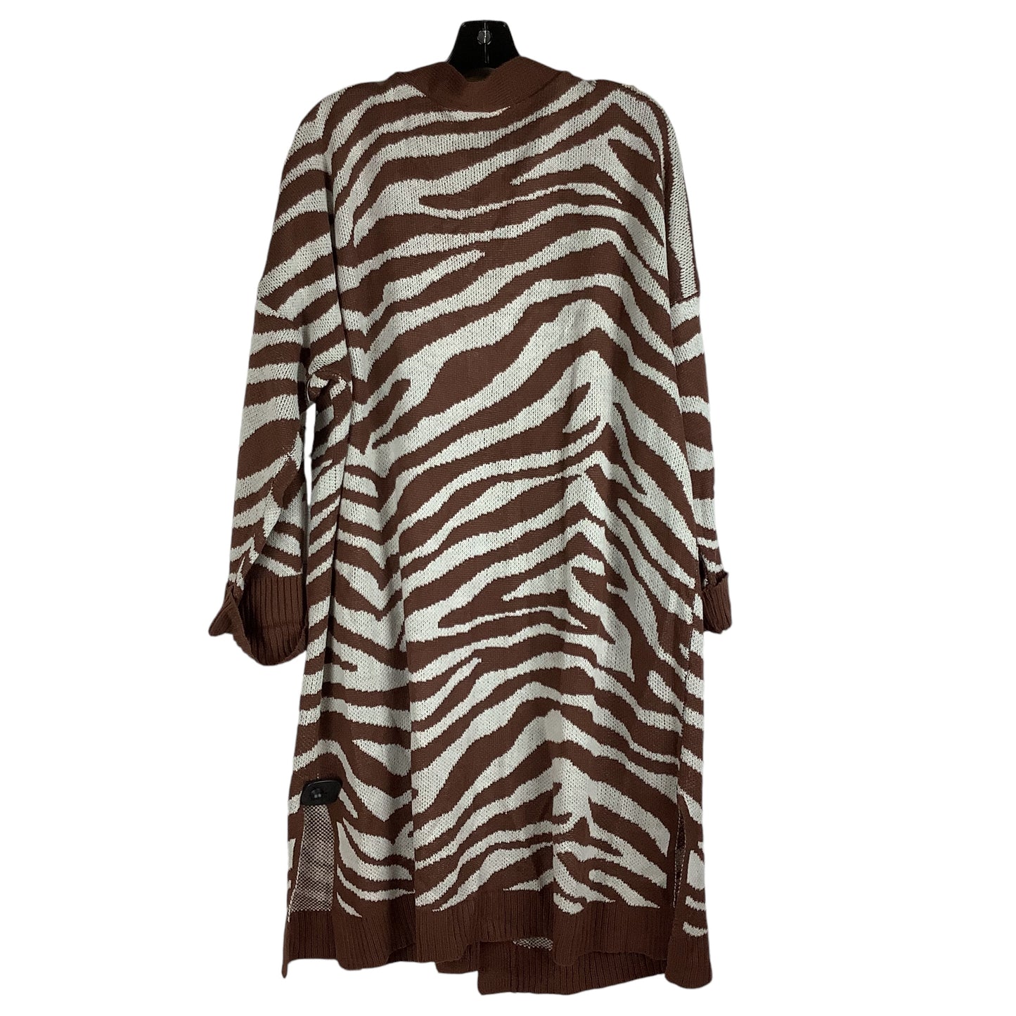 Sweater Cardigan By Ashley Stewart In Animal Print, Size: 22/24