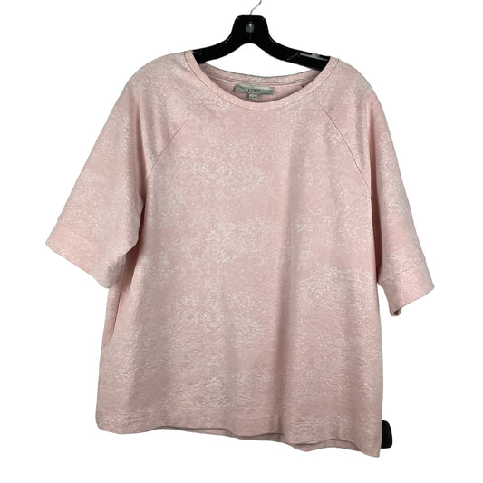 Top Short Sleeve By Loft In Pink, Size: Xl