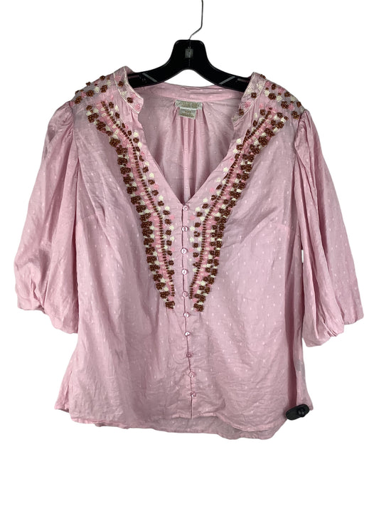 Top Short Sleeve By Cmc In Pink, Size: Xxs