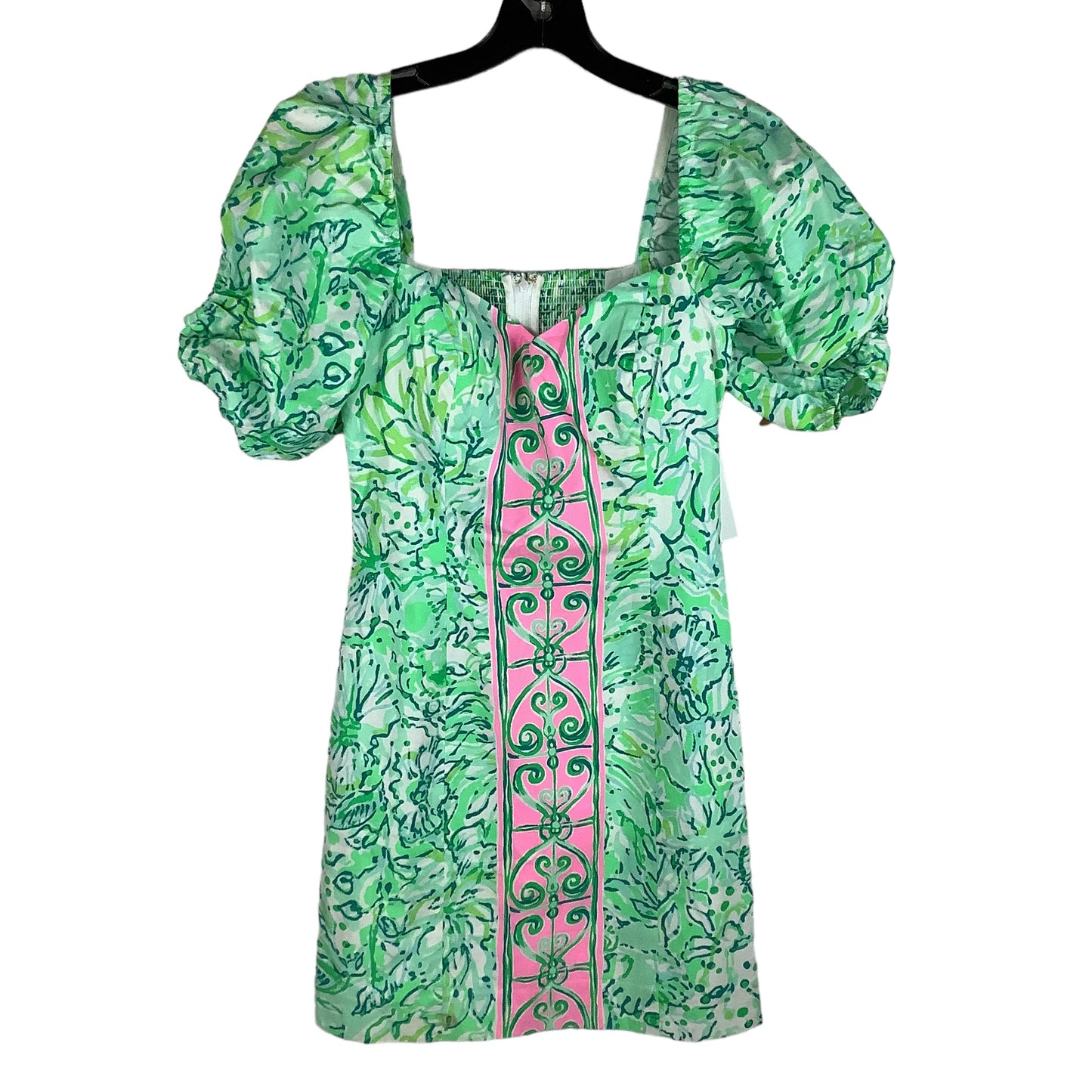 Dress Designer By Lilly Pulitzer In Green & Pink, Size: 0