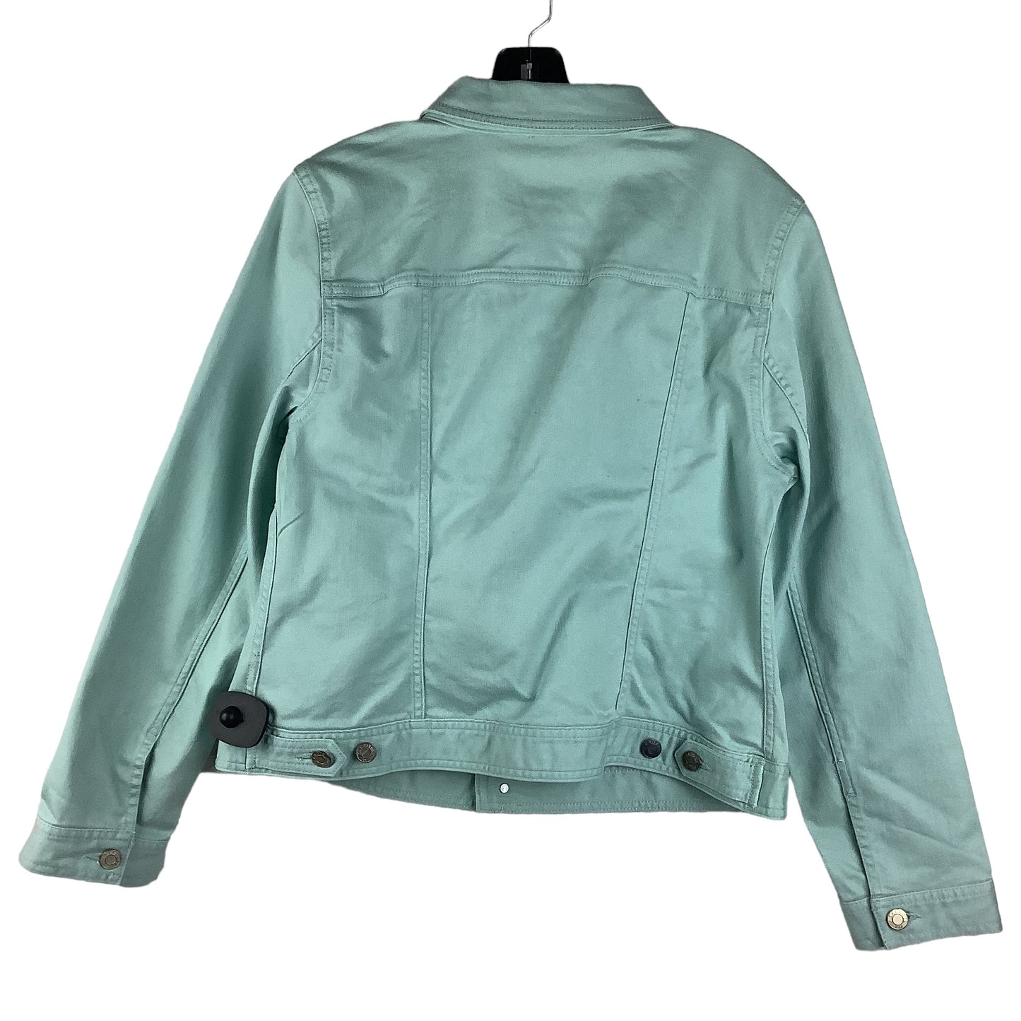 Jacket Denim By Talbots In Green, Size: L