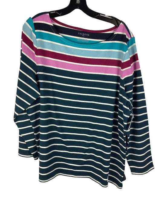 Top Long Sleeve Basic By Talbots In Striped Pattern, Size: 3x