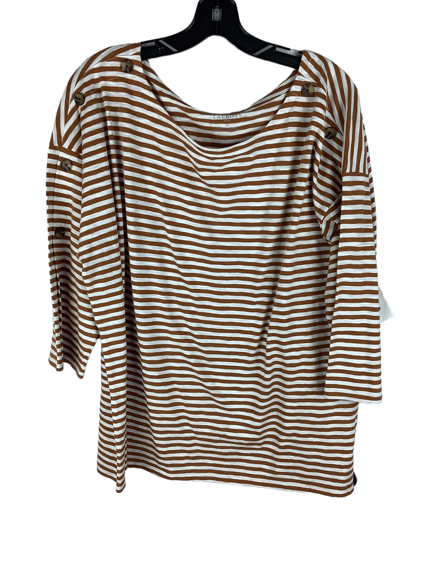 Top Long Sleeve Basic By Talbots In Striped Pattern, Size: 2x