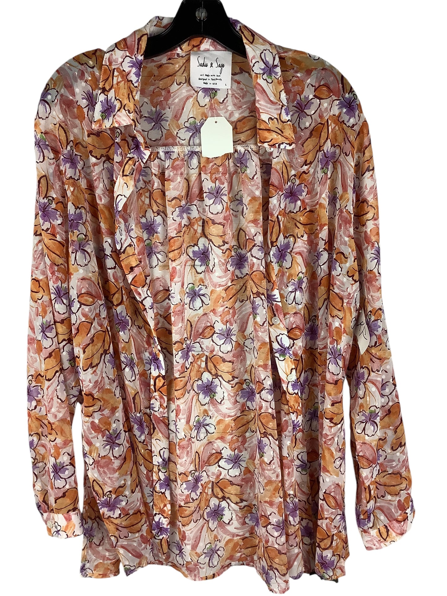 Top Long Sleeve By Clothes Mentor In Floral Print, Size: L