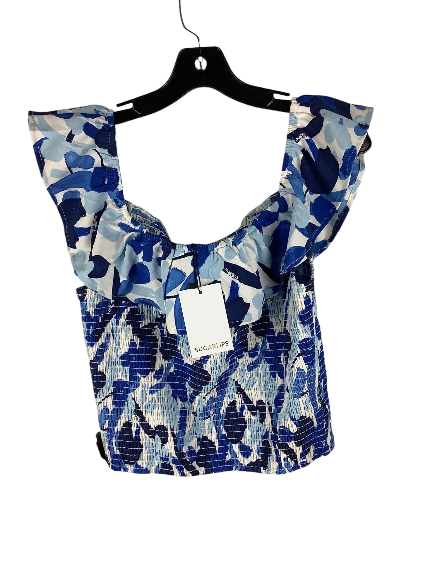 Top Short Sleeve By Sugar Lips In Blue, Size: L