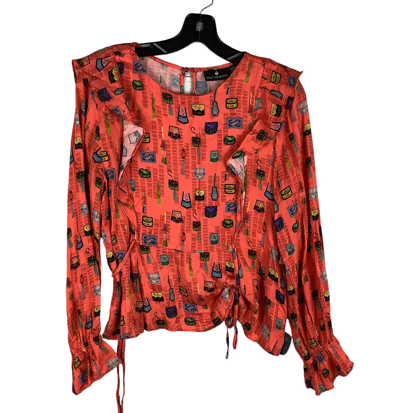 Top Long Sleeve By Clothes Mentor In Orange, Size: L