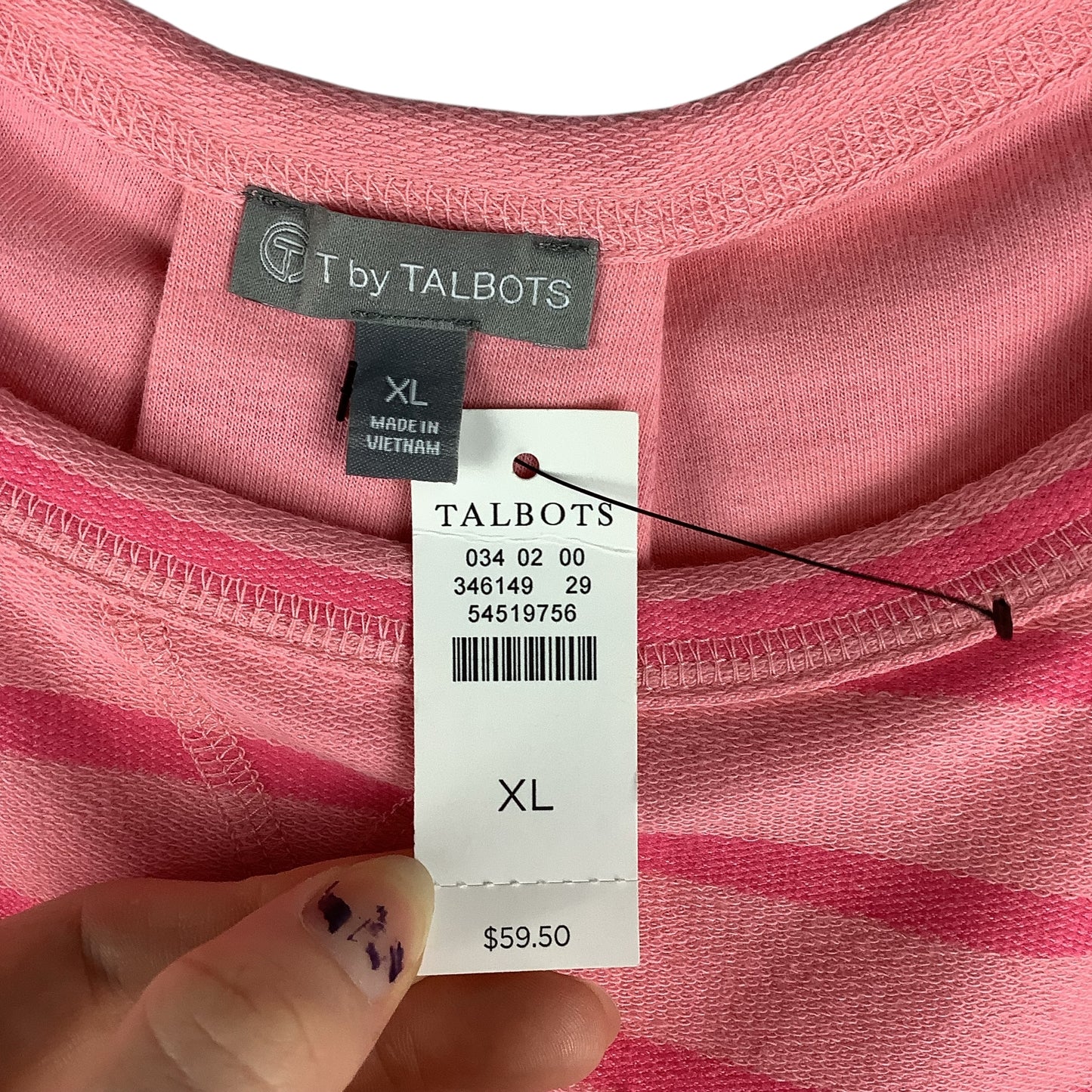 Top Long Sleeve By Talbots In Pink, Size: Xl