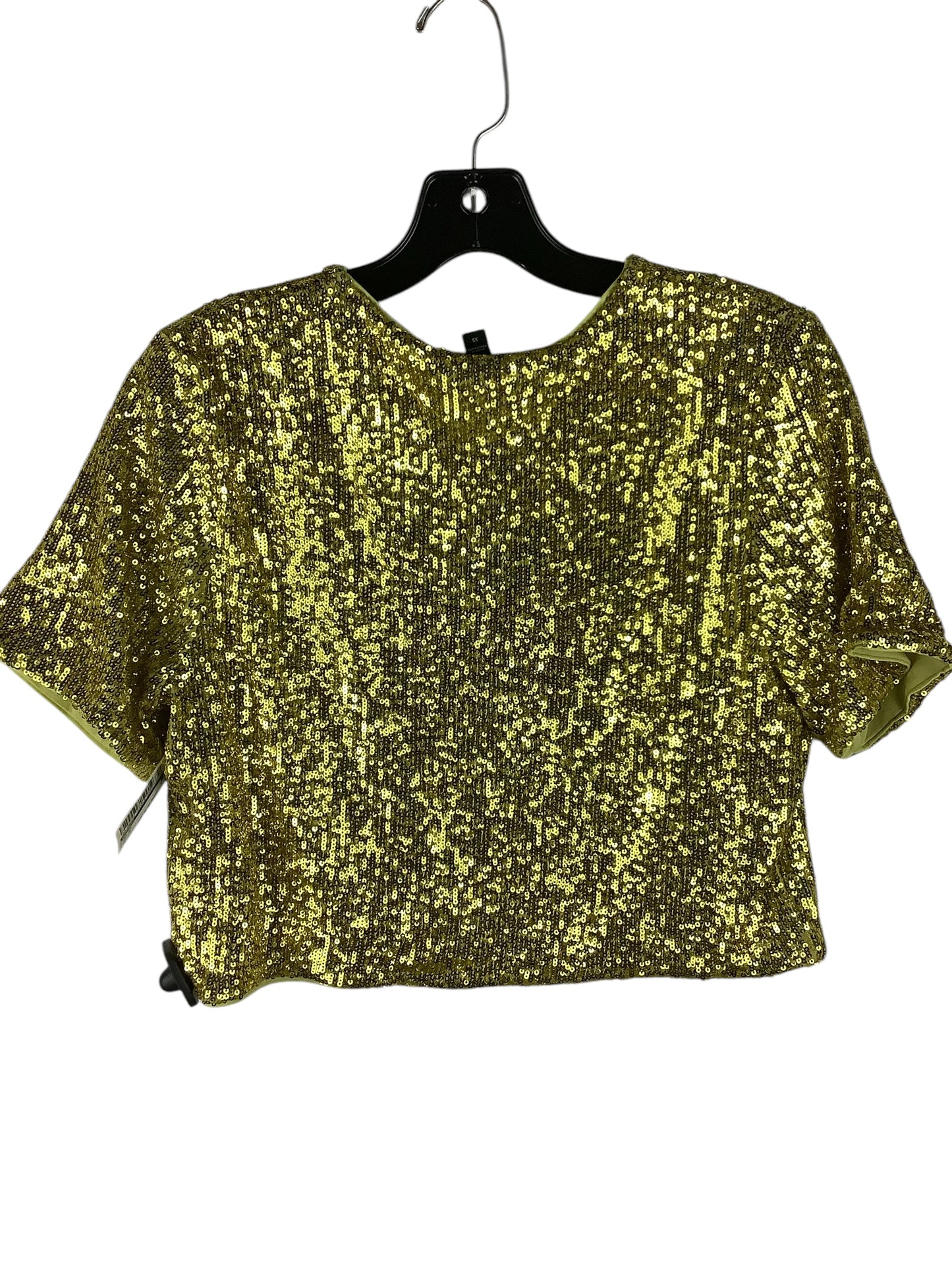 Top Short Sleeve By Express In Yellow, Size: Xs