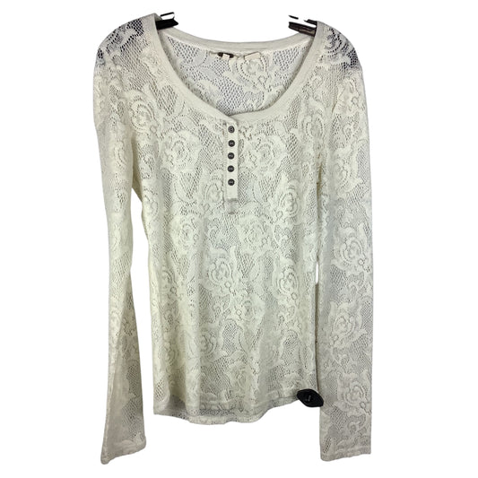 Top Long Sleeve By Miss Me In Cream, Size: M