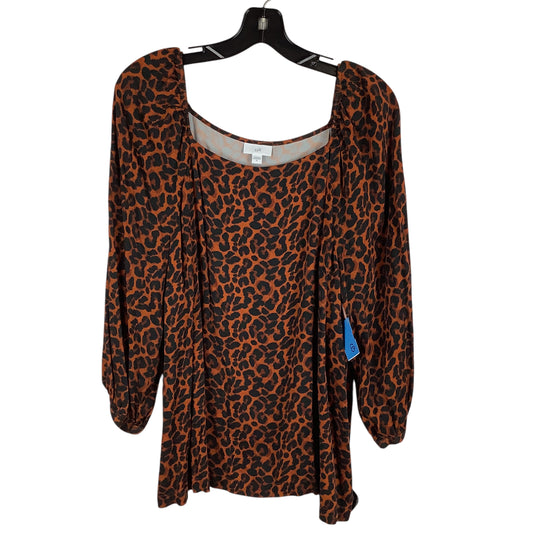 Top Long Sleeve By J. Jill In Animal Print, Size: Xl